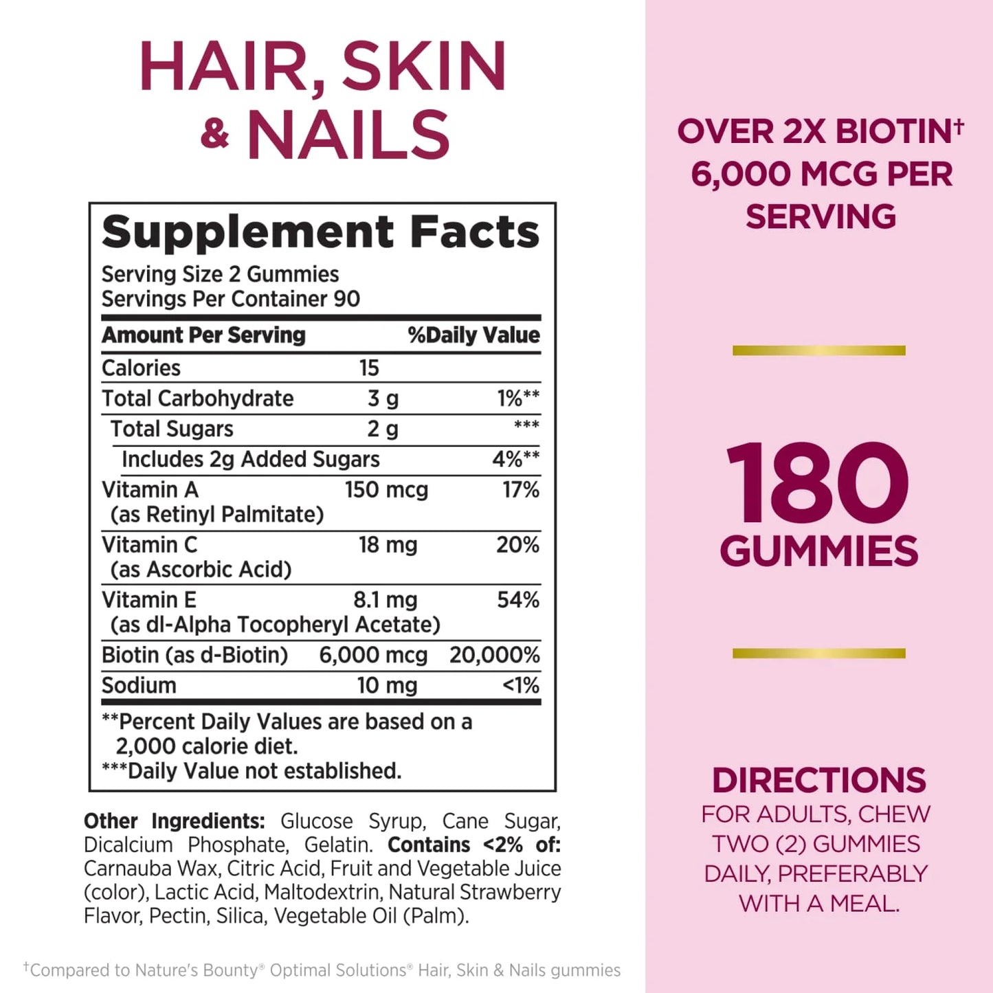 Hair, skin and nails ADVANCE 180 Gummies BIOTINA